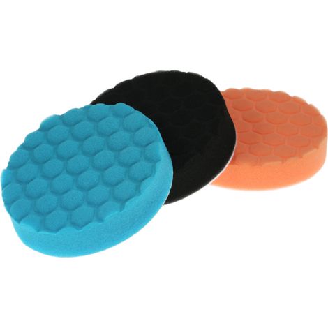 Kit 4 tampons polissage mousse pour voiture 80/125/150/180mm – Pour polisseuse et lustreuse (1/5)