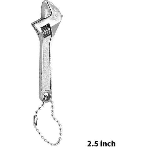 Mini clé à molette en acier, clé à fourche, porte-clés, réglable de 6,35 à 38,1 cm (2,5 à 15 pouces), cadeau C (1/3)