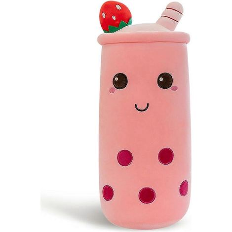 Boba Bubble Tea Plüschtier, weiches und niedliches Plüschkissen, Geschenkidee (Rosa, 40 cm) (1/5)