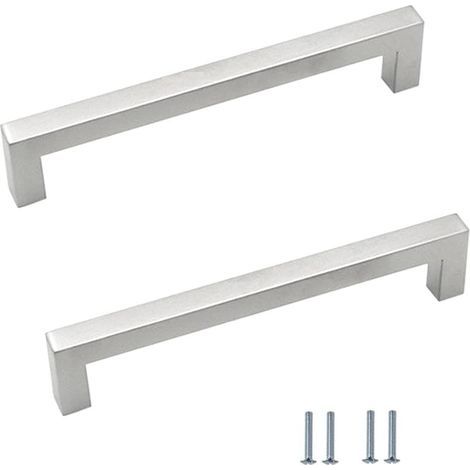 2 Poignées Acier Inoxydable Entraxe 160mm Meuble Cuisine Tiroir Armoire Argent (1/5)