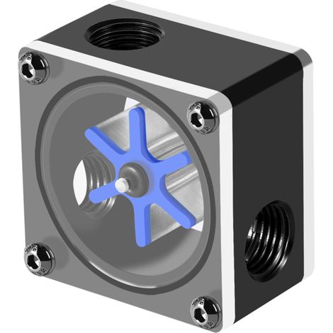 Indicador de caudalímetro de 3 vías para sistema de refrigeración líquida de PC, 6 pines, rosca G1/4 (1/5)
