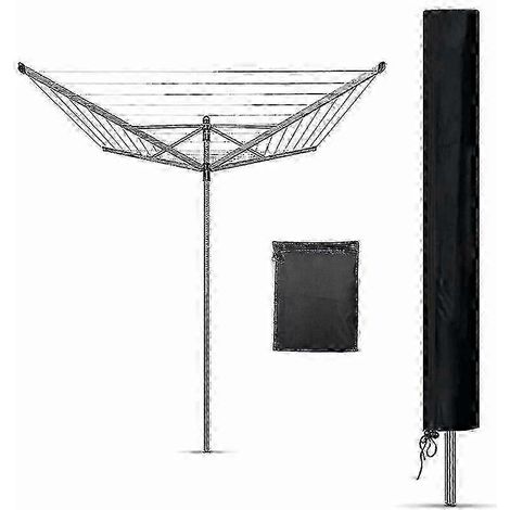 Housse imperméable pour étendoir à parasols d'extérieur avec sac de rangement - Housse de mobilier de jardin en Oxford 210D résistant aux UV (165 x 16 x 16 cm) (1/4)