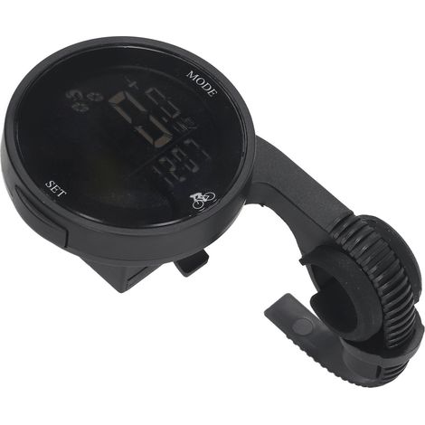 Compteur de vélo sans fil avec capteur de fréquence de pas, grand écran rétroéclairé LED et support inclus. (1/5)