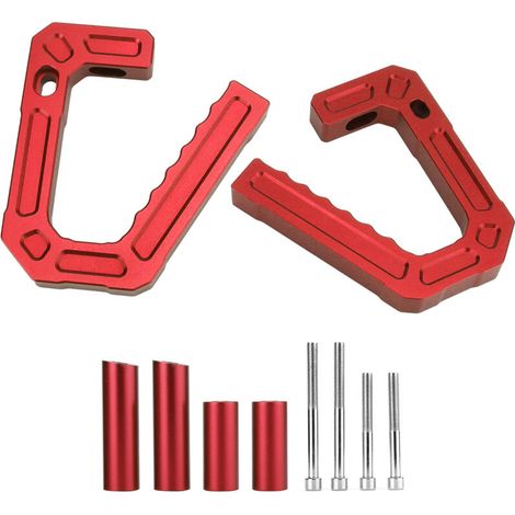 Jeffergarden Poignée de prise avant – Alliage d'aluminium rouge, remplacement pour Jeep Wrangler JK 2007-2018. Accessoire off-road pratique. (1/5)