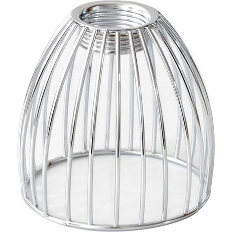 Abat-Jour Cage Métallique Pour Suspension 8X8X8 Cm Abat-Jour En Fer Forgé Pour Lampe Intérieure Accessoire Luminaire Décoratif Style Industriel argent