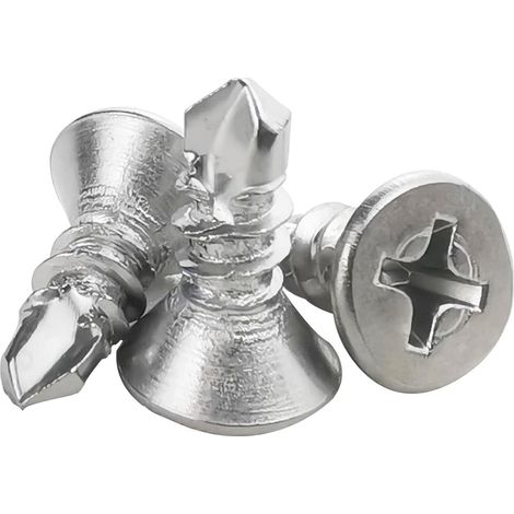 120 Stück 4.8 x 13mm selbstschneidende schraube senkkopf,410 Edelstahl Flachkopfschrauben Phillips Kopf Selbst Bohrschrauben Hochfeste schnelle Blechschrauben (13mm bis 32mm verfügbar) (1/5)