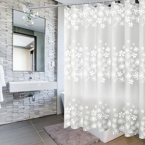 Rideau de douche, doublure de rideau de salle de bain 180x180cm avec protection anti-moisissures (1/5)