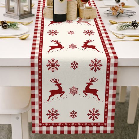 Décorations de table de Noël pour les réunions de famille à l'intérieur, drapeaux de table de Noël