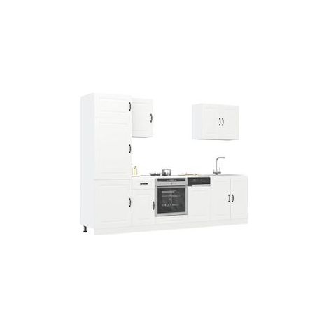 Ensemble d'armoires cuisine 7pcs Kalmar blanc bois d'ingénierie (1/5)
