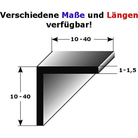 PROVISTON Winkelprofil Aluminium Silber eloxiert Breite 40 mm Höhe 10 mm Länge 1000 mm Ungebohrt Treppenkantenprofil Treppenwinkel Treppenkante Kombiwinkel 1 Stück (1/2)