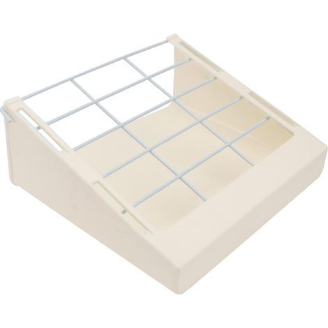Rabbit Hay Feeding Rack for Rabbit Guinea Pigs And Chinchillas Minimize Waste And With Hanging Dispenser Hay For Cage Beige