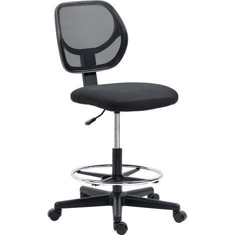 Confort au travail, chaise de bureau haute ergonomique avec repose-pieds réglable pour poste assis-debout (1/5)