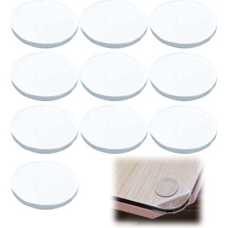 Saugnäpfe für Glastabletts, 10er-Packung, nicht klebende Pads, runde und transparente Silikon-Glastablett-Trennwände, selbstklebende Türgriffstopper aus Gummi.