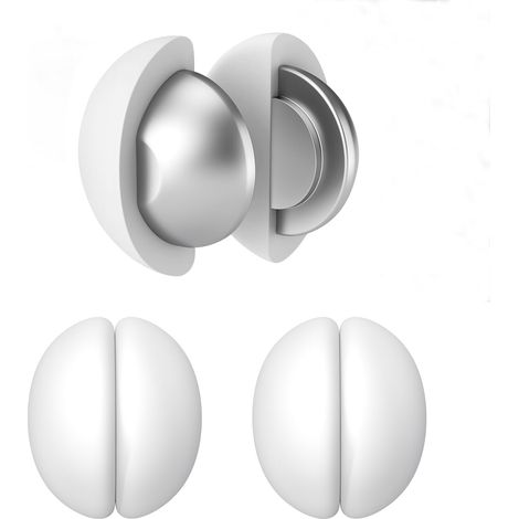 Poids magnétiques pour rideau de douche, bas alourdi avec revêtement en silicone antirouille, empêche le rideau de douche de bouger avec le vent, convient pour rideaux et nappes (blanc, 3 paires) (1/5)