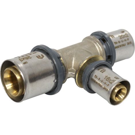 Raccord multicouche à sertir TH - Té inégal Ø26x3,0 - Ø16x2,0 - Ø20x2,0 - Arcanaute (1/5)