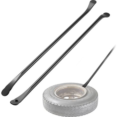 Démonte Pneu 2PCs, Levier à Pneu Ergonomique 97 cm, Outils de Montage et Démontage de Pneumatique Facile pour Camion Véhicules Tout-terrain Bus et Tracteurs, en Acier Allié Robuste, Noir (1/5)