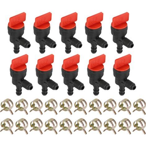 Pièces de carburateur de Valve d'arrêt de carburant à 90 degrés pour Tube de 1/4 pouces 698181 494539 697944 35857 (1/5)