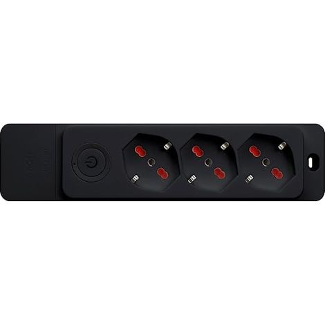 Mehrfachsteckdose 3 Steckdosen Bipasso/Schuko 10/16A Ohne Kabel Mit Schalter ROSI