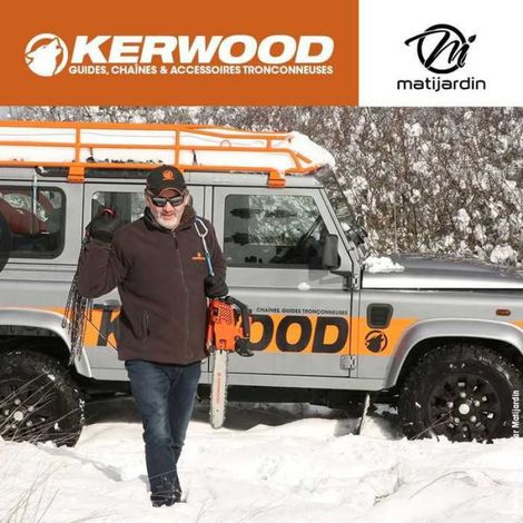 Guide tronçonneuse Kerwood 40 cm 3/8" 1,3 mm. 60 maillons. 16A2KLWI (1/5)