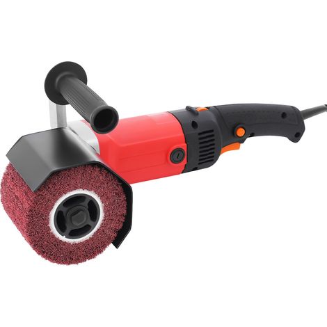 Machine à satiner 1400 W, ponceuse à brosse avec couvercle de protection, poignée, régulateur de vitesse pour acier, fonte, aluminium, métaux non ferreux (1/5)