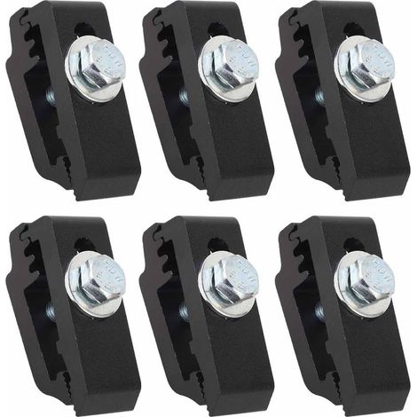 Juego de 6 abrazaderas de montaje para coche, aluminio de alta resistencia, para cajas de camionetas, techos de tiendas de campaña, portabicicletas, portamotos, camping, color negro. (1/5)