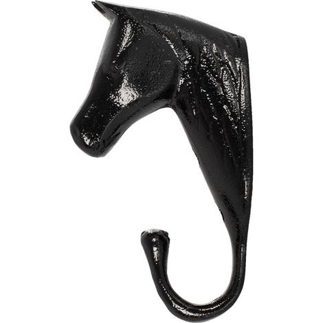 Nero - Appendibriglie in alluminio a forma di testa di cavallo