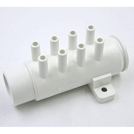 8-Loch-Luftverteiler – 1 Stück – Robustes PVC – Für Bad und Spa – 8-mm-Schlauchanschluss – Schwarz (1/5)