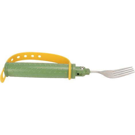 Fourchette antidérapante réglable en acier inoxydable, couverts adaptés pour seniors avec tremblements, aide au repas facile à saisir. (1/5)