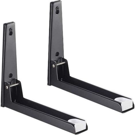 2 Pièces Supports Micro Ondes en Acier Inoxydable, Support Micro Ondes avec Bras Extensible, Support Mural étagère pour Micro Ondes, pour Cuisine- (1/5)