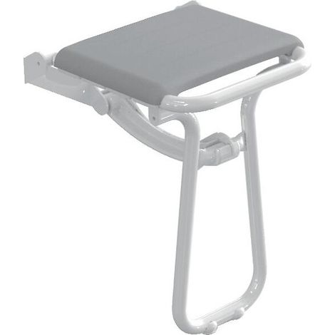 Siège de douche Bailleron à structure aluminium et lattes PVC blanches + coussin gris amovible et nettoyable - PELLET ASC