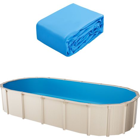 Revêtement de Piscine Ovale, 500x300x120 cm, Doublure de Style Unibead Vinyle Calibre Standard, Résiste à l'Usure, Rétention d'Eau, pour Piscines Hors Sol à Parois Hauteur 120 cm, Couleur Unie (1/5)