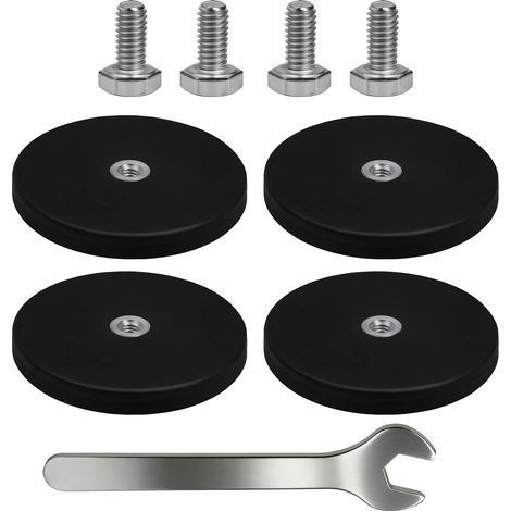Set de 4 Aimants à Coller Puissants (Force d'Adhérence 15 kg) – Dos Antidérapant, Idéal pour Applications Extérieures, Fixation de Miroirs, Rampes Lumineuses et Divers Projets (1/5)