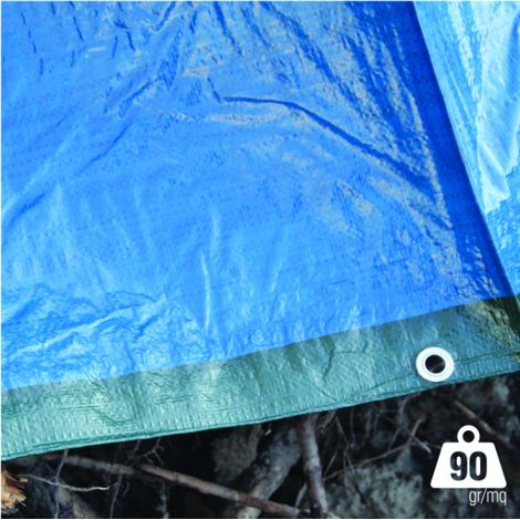 Tente bioclimatique bleue/verte 6x10 m