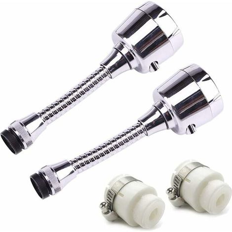 YMYNY 2 Pièces Rallonge de Robinet de Cuisine, Aérateur de Robinet Pivotant à 360 °, Economie D'eau Douche Tête Filtre Pulvérisateur avec 2 Adaptateur, Pour Cuisine Salle De Bain (1/2)