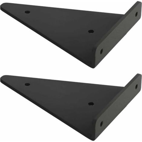 Support D'étagère en Triangle en Métal Flottant,Equerre Etagere Mural Aveugles Dissimulés,Chambre à Coucher Salon Salle de Bain Bricolage Décoration Support,2 Pièces (23x17cm/9.1x6.7in,black),de DEBUN (1/4)