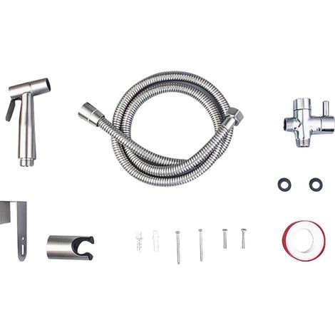 Tête de douchette en acier inoxydable pour bidet, kit de nettoyage WC avec raccord 1/2 UE (1/5)