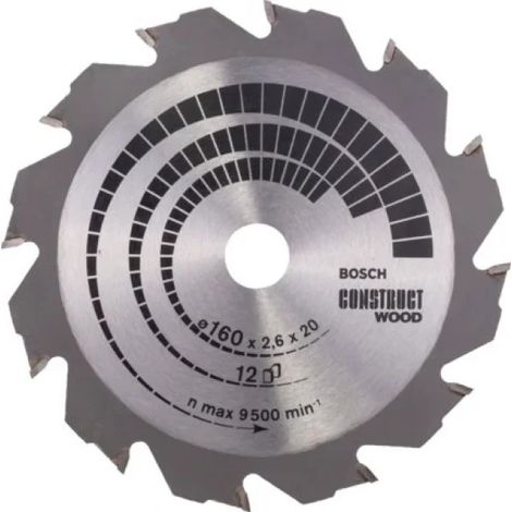 Bosch Standard for Construct Wood Lama per sega circolare 160x20 mm per legno chiodato