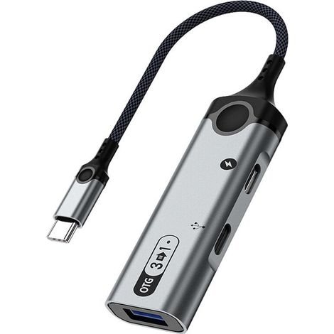 Adattatore OTG Type-C 3 in 1 per Android, lettore di schede esterno, unità USB, convertitore USB, docking station PD da 60 W. (1/2)