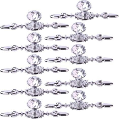 Crystal Drawer Pulls, 10 Pcs 4.7 inch Diamond Cabinet Knobs, Cabinet Handles, Wardrobe Handles, for Kitchen, Bedroom, Bathroom, Furniture Hardware (1/5)