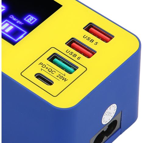 Station de charge 8 ports 40W rapide multiprise USB avec écran LCD numérique, 100-240V prise UK (1/5)