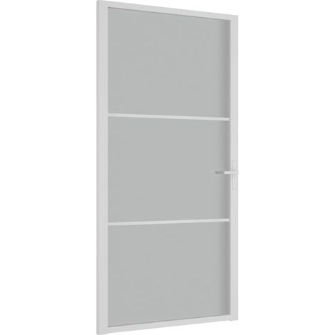 Vidaxl – Porte coulissante intérieure 102,5x201,5 cm – Verre trempé mat – Aluminium – Design moderne – Installation facile dans cadre 35-50 mm (1/5)