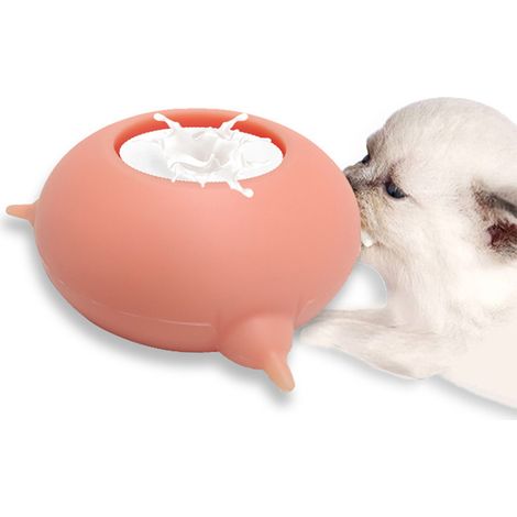 Gamelle en silicone pour chiens et chats avec 3 tétines, idéale pour les chatons et chiots nouveau-nés. (1/5)