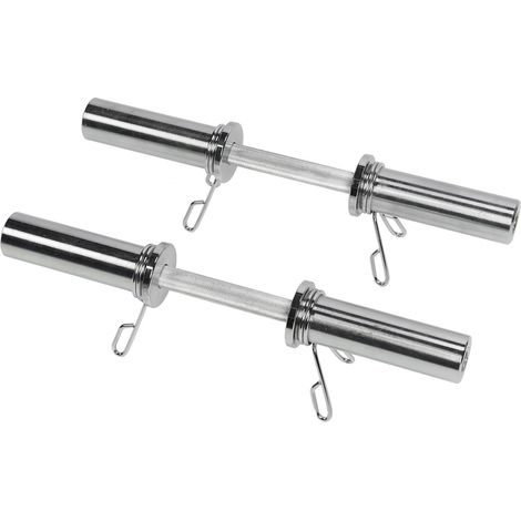 Poignées d'haltères et barre d'haltères pour disques de 5 cm avec 4 colliers de serrage à ressort pour salle de sport à domicile (1/5)