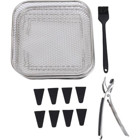 Ensemble de supports pour friteuse, support de déshydrateur carré en acier inoxydable 304, Stable, détachable, empilable, 13 accessoires (1/5)
