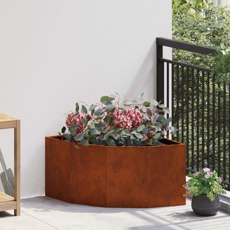 Jardinière d'Angle-Pot de fleur-Bac à fleurs Rouillé 60 x 60 x 35 cm (1/5)