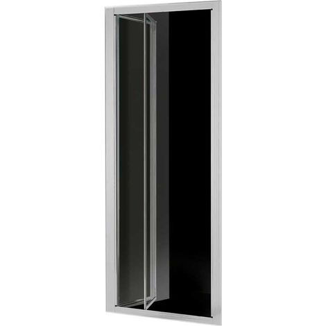 "PORTA A SOFFIETTO """"SMERALDA""""' TRASPARENTE 3MM PROFILO CROMO 68-73 - Ap. 63 cm"