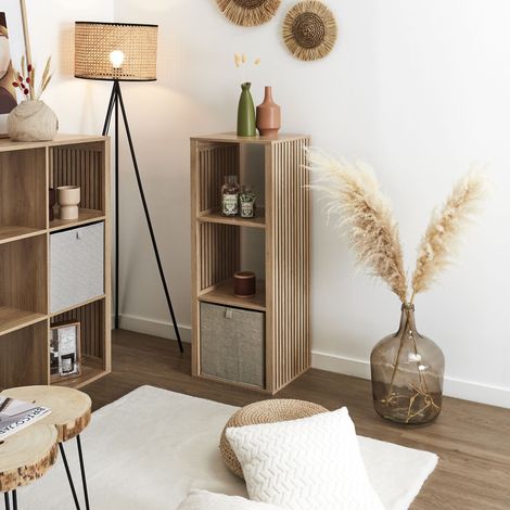Rangement Modulable - HOME DECO FACTORY - Klaus - 3 Cases - Marron (1/5)