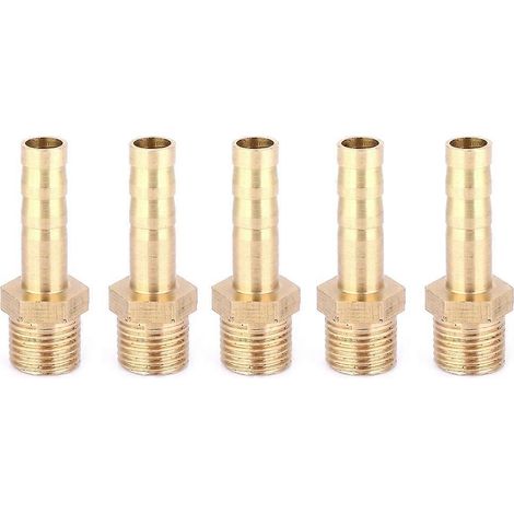 Stück G1/8 Außengewinde-Schlauchverbinder aus Messing für Gas- und Flüssigkeitsleitungen, 6 mm
