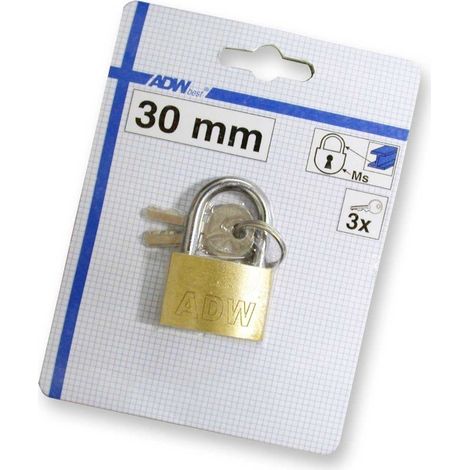 LUCCHETTO OTTONATO 30MM 3 CHIAVI SET 5 PEZZI - MASIDEF (1/2)