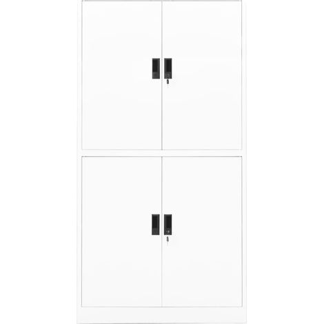 Maison Exclusive - Armadio per Ufficio Bianco 90x40x180 cm in Acciaio (1/5)